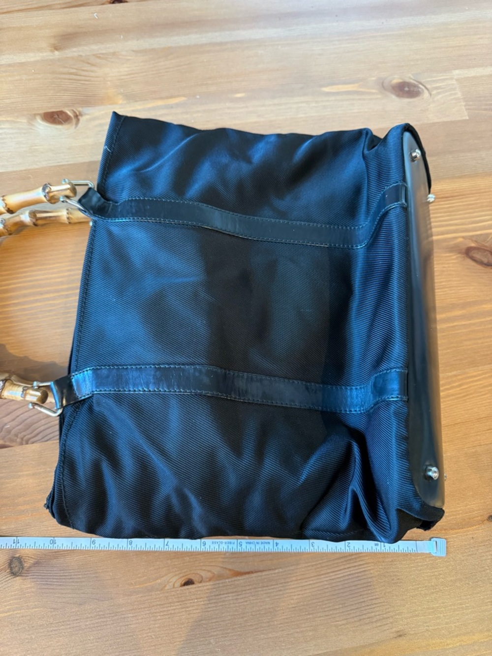 Gucci Black Tote Bag with Bamboo Handles and Leather Trim - Picture 16 of 16